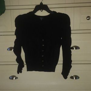 XOXO black sweater w/gold buttons